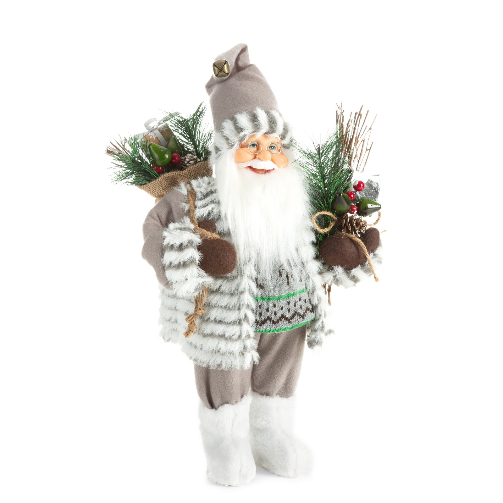 Vianočná dekorácia Santa Claus 40 cm - sivo biely