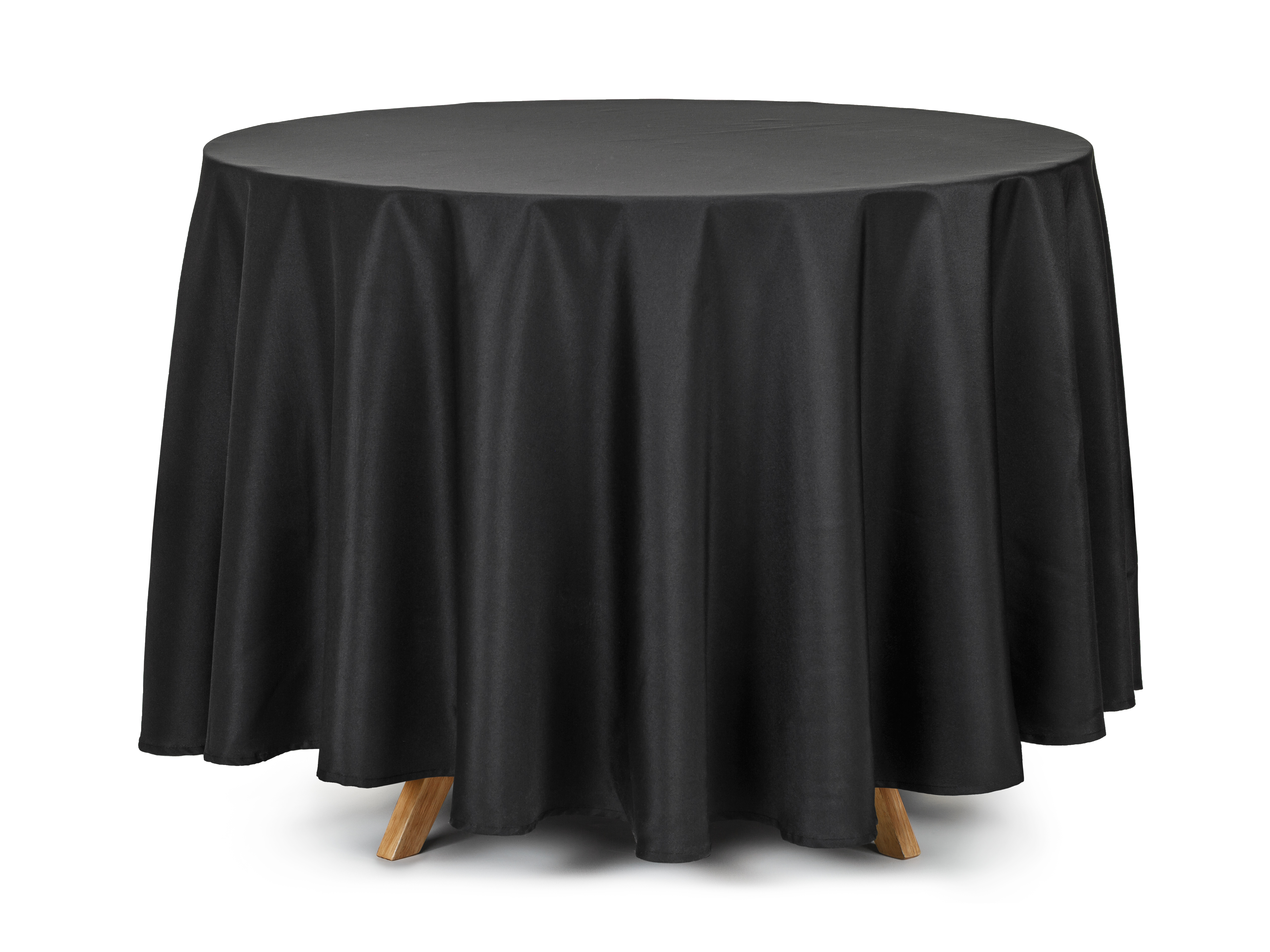 Okrúhly čierny matný obrus 230 cm – elegantný na veľký stôl