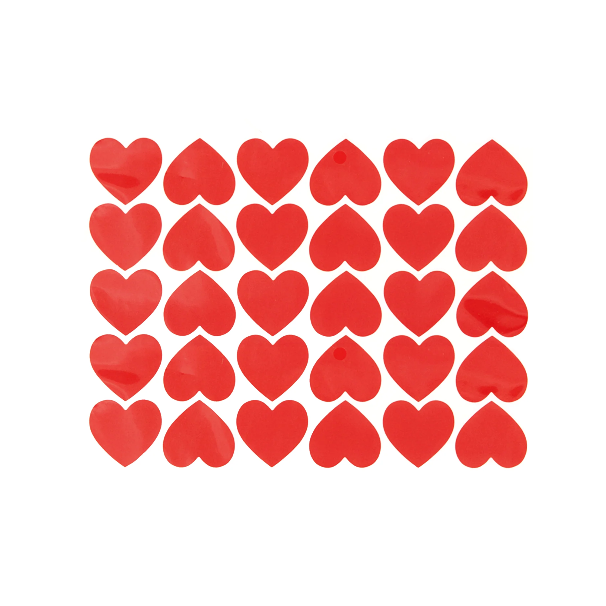 Samolepiace srdiečka červené dekorácia 30 ks
