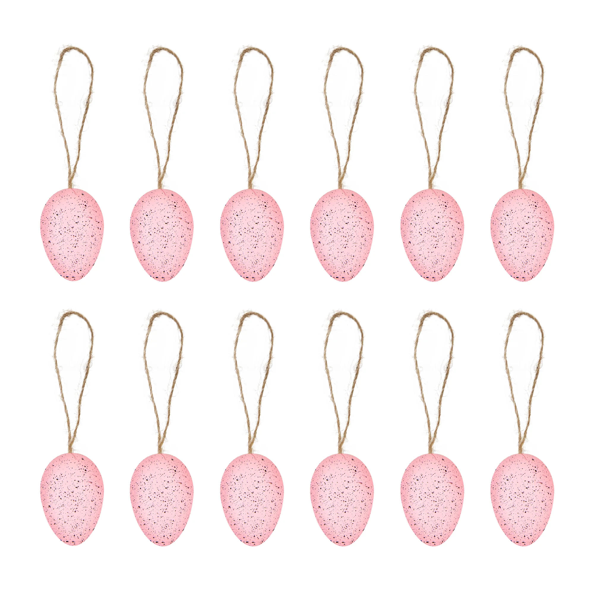 Veľkonočné dekorácie vajíčka so šnúrkou ružové 12 ks