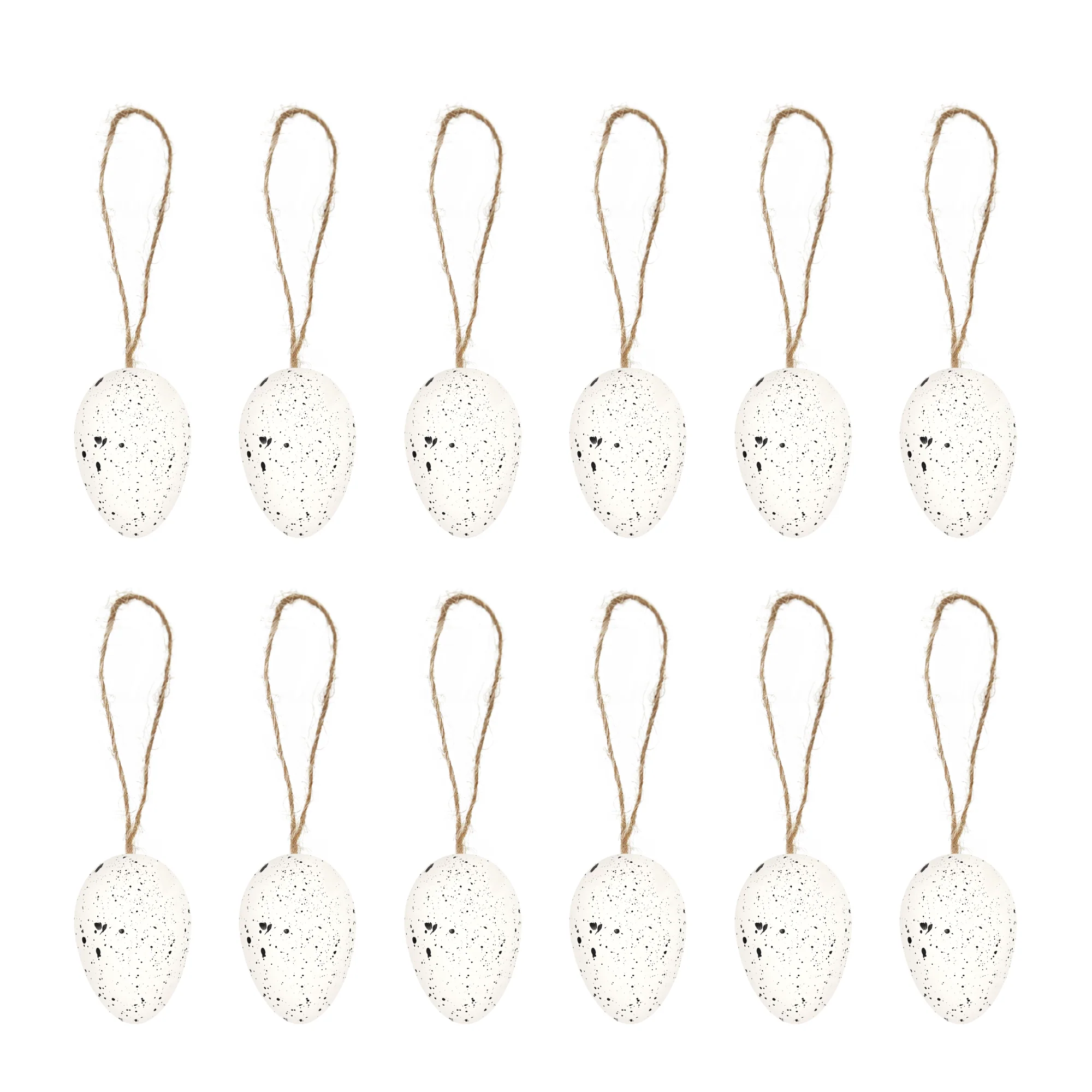 Veľkonočné závesné dekorácie vajíčka biele 12 ks