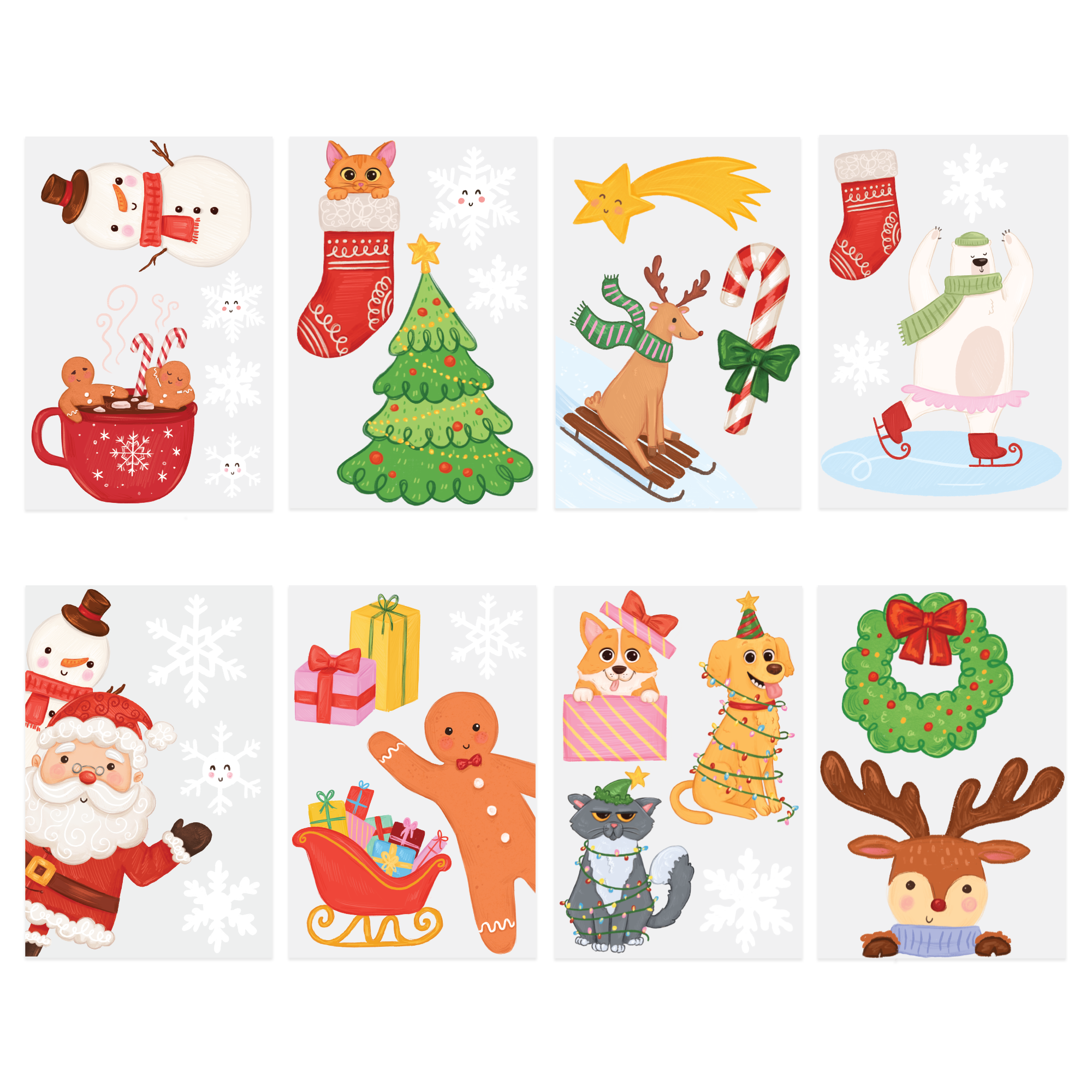 Vianočné nálepky na okno a sklo mix