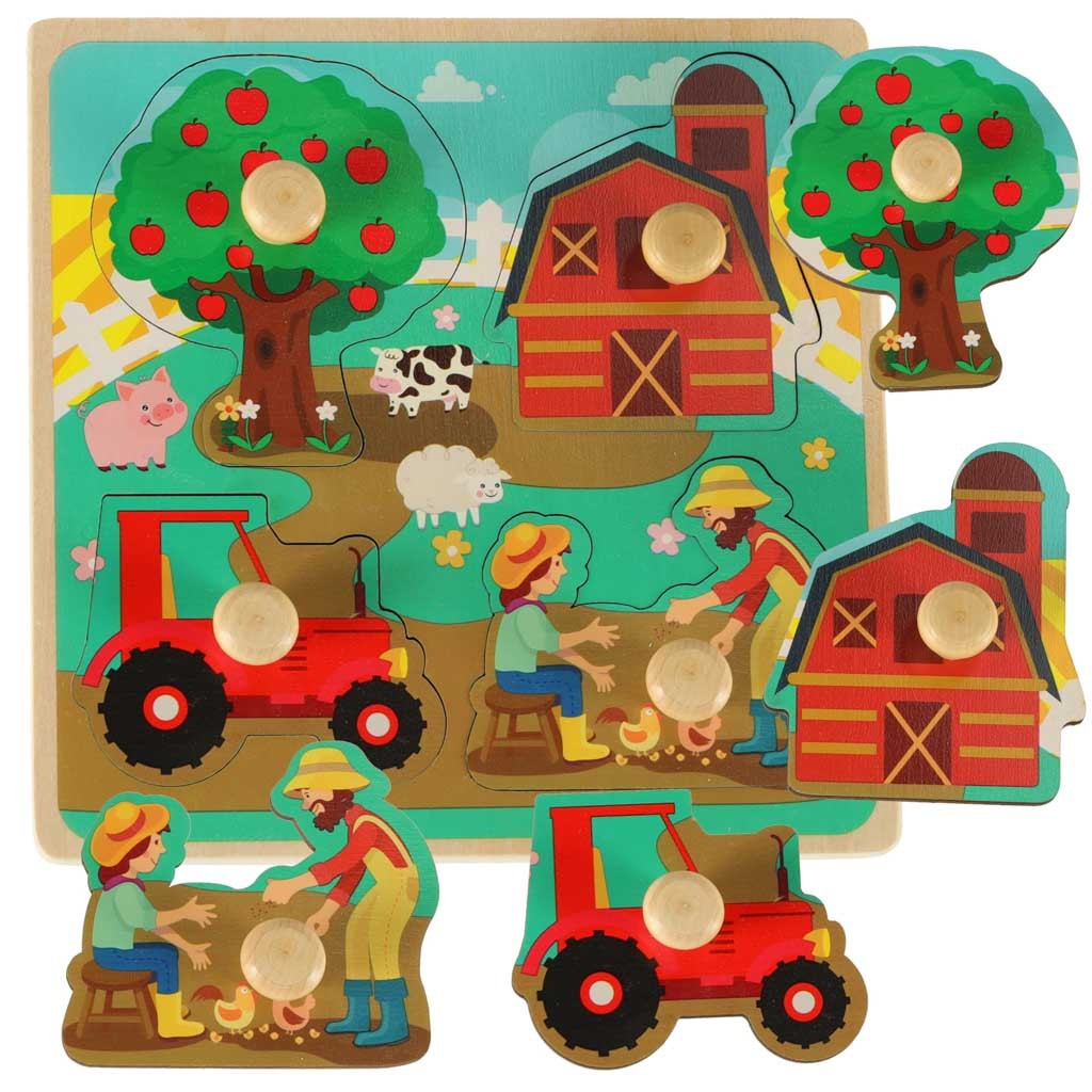 Drevené puzzle Farma