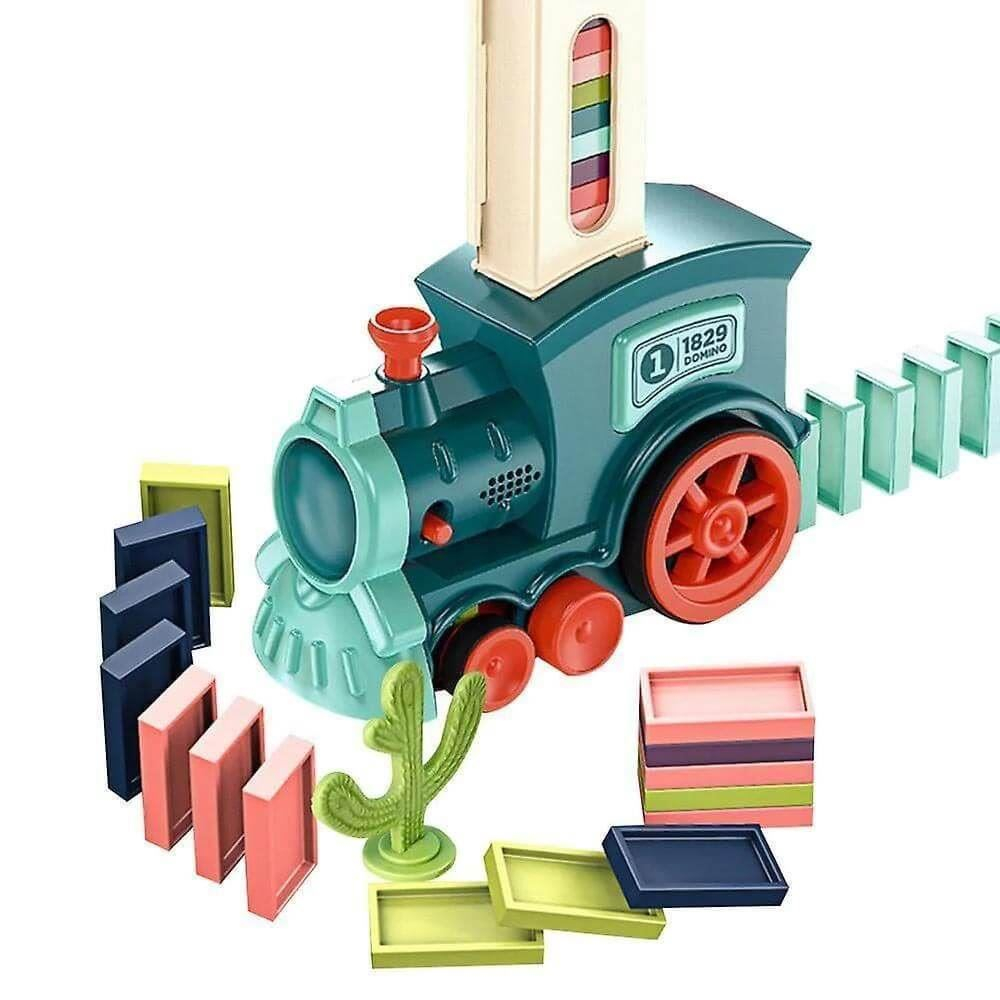 Vláčik stavajúci domino